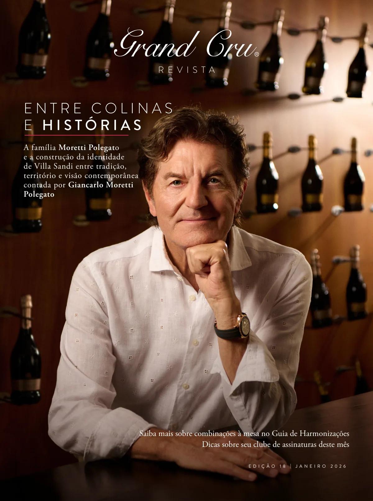 Capa Revista Grand Cru — Janeiro 2026: Entre colinas e histórias
